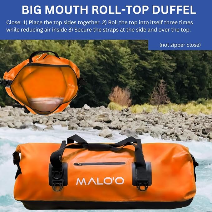 Malo'o Waterproof Dry Bag Duffel 40L/60L/100L, Roll Top Duffel Keeps Gear Dry - Image 2