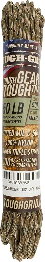 TOUGH-GRID 550 Paracord Rope Nylon Parachute Cord, Made in USA Survival Kit - Image 3
