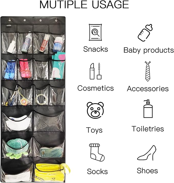 2 Pack Extra Large Hanging Over Door Shoe Organizers, closet shoe organizer - Image 3