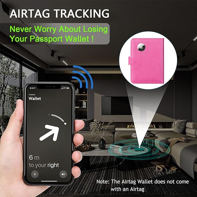 Airtag Passport Holder Cover Wallet RFID Blocking Leather Case Travel - Image 5