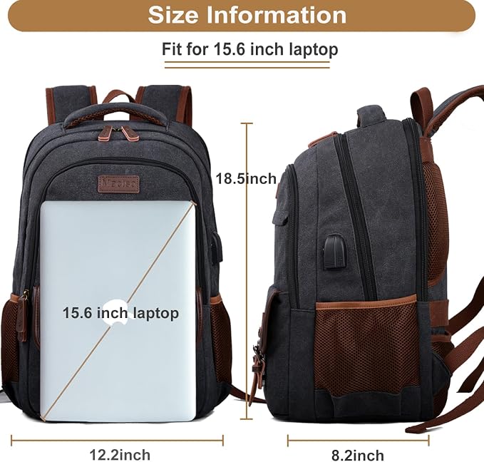 Mactso Canvas Travel Laptop Backpack - Image 5