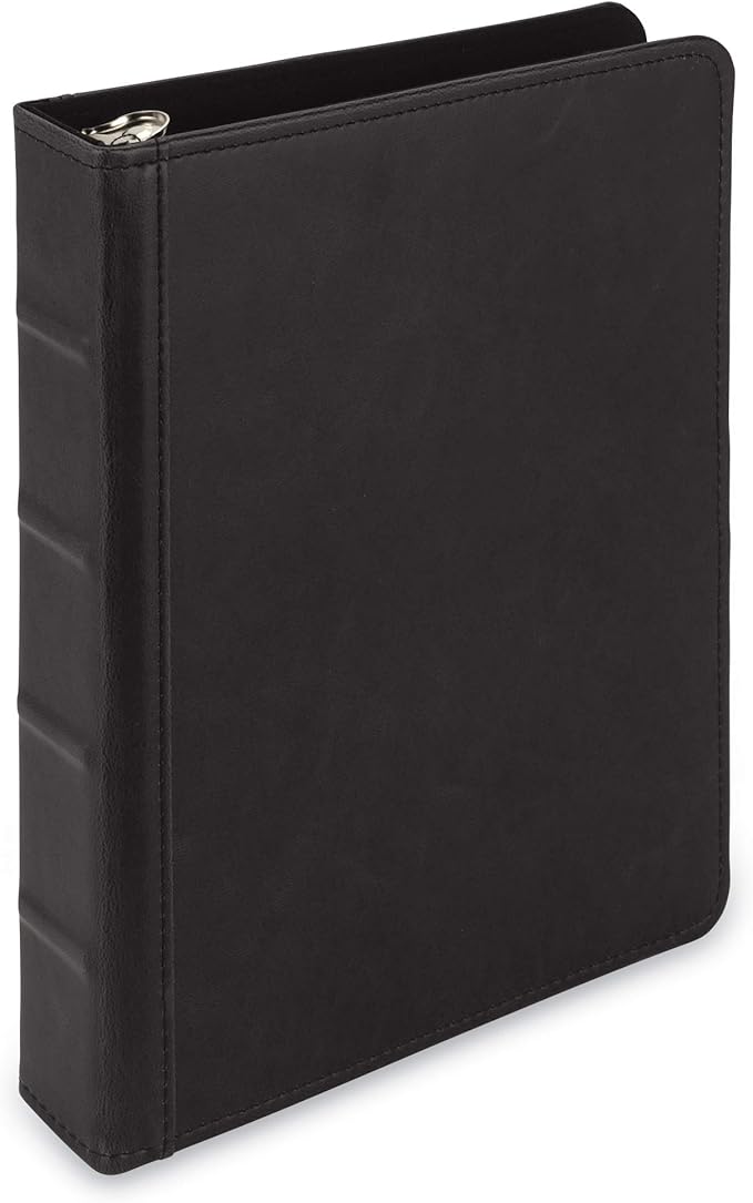 Samsill Vintage Leather Mini 3 Ring Binder 1 Inch Round Ring, 5.5 x 8.5 Inch by Samsill