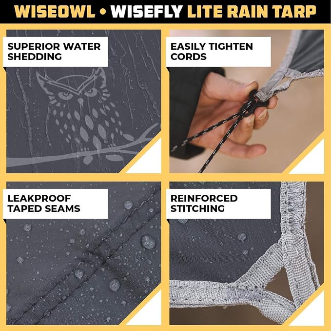 Wise Owl Outfitters Hammock Rain Fly – Waterproof Camping Tarp Cover - Image 3