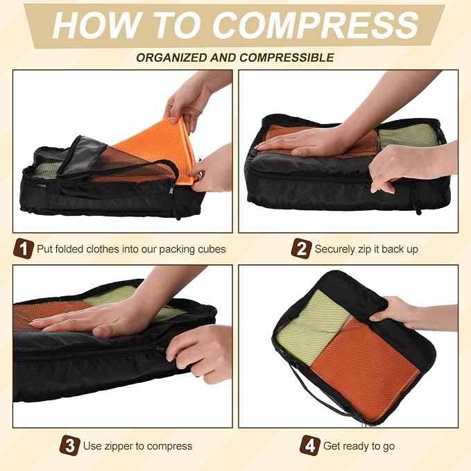 5 Pcs Packing Cubes for Suitcase Large Travel Cubes Carry on Luggage Organizer - Image 4