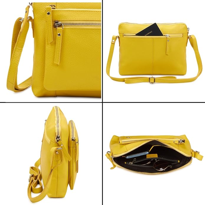 Wise Owl Accessories Small Soft Pebbled Real Leather Crossbody Handbags Purses - Image 6