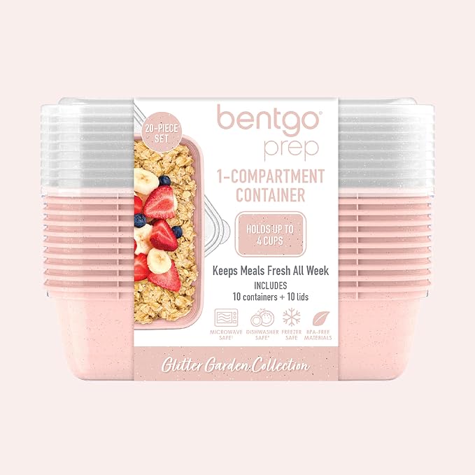 Bentgo 20-Piece Glitter Lightweight, Reusable BPA-Free 1-Compartment Containers - Image 8