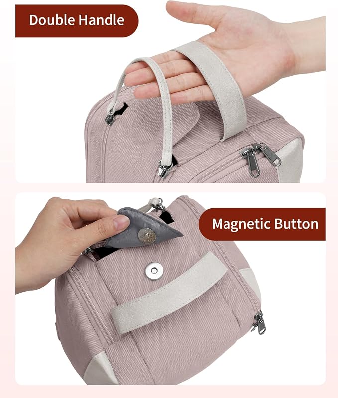WANDF Toiletry Bag for Men Travel Toiletry Organizer Canvas and Leather Dopp - Image 8