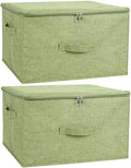 ANMINY 2PCS Storage Bins with Zipper Lids 36 Qt Lidded Fabric Storage Boxes by ANMINY