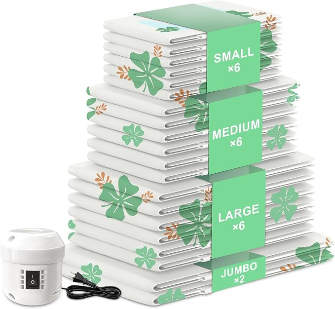 20 Pack Vacuum Storage Bags for Clothing Travel by ALLENADMONDS
