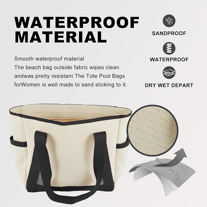 Large Canvas Tote Bag, with Laptop Sleeve and Multiple Pockets - Image 3
