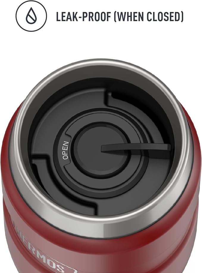 THERMOS Stainless King Vacuum-Insulated Travel Tumbler, 16 Ounce, Rustic Red - Image 3