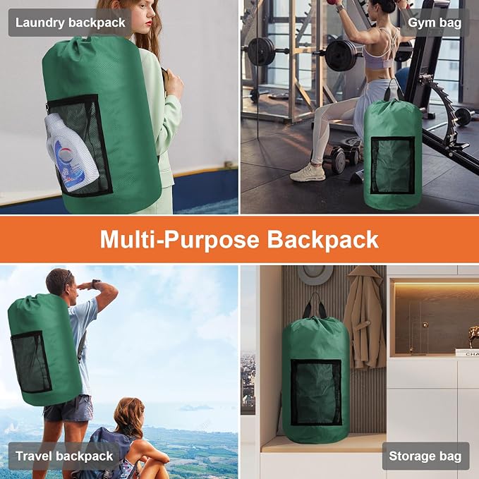 Femuar Laundry Bag Backpack Durable Laundry Bag - Image 7