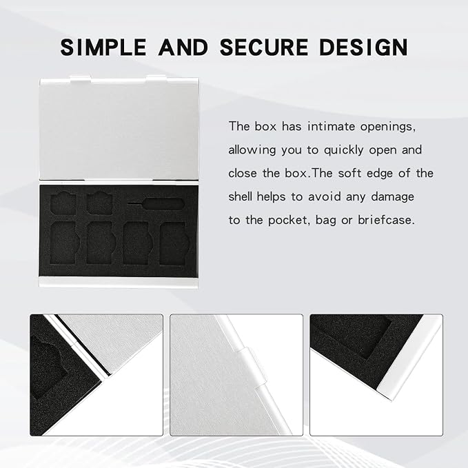 Aluminum SIM Card Case, 15Slots Ultrathin SIM Card Holder, Fit - Image 6