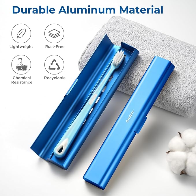 Aluminum Toothbrush Travel Case, Portable Travel Toothbrush Holder, Durable - Image 2