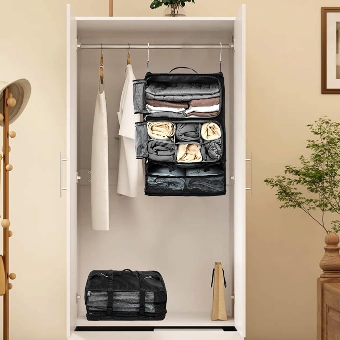 TABITORA Travel Portable Hanging Shelves Closet Organizer Packing Luggage - Image 6