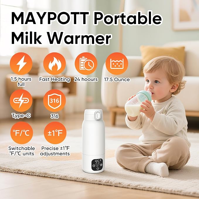 Bottle Warmer, Maypott Portable Fast Heating Bottle Warmer - Image 3