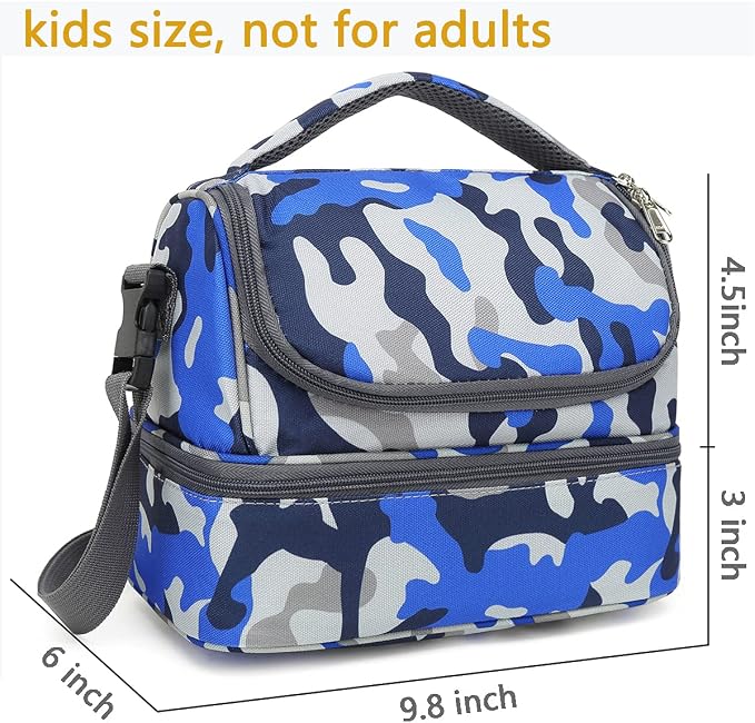 FlowFly Kids Double Decker Cooler Insulated Lunch Bag Large Tote - Image 3