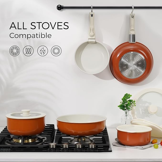 15Pcs Pots and Pans Set Non Stick, Cookware Sets - Image 4