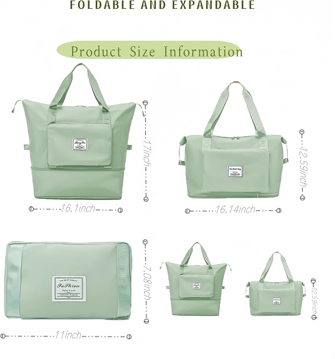 Large Capacity Foldable Travel Bag, Expandable lightweight Carry on Bag - Image 2