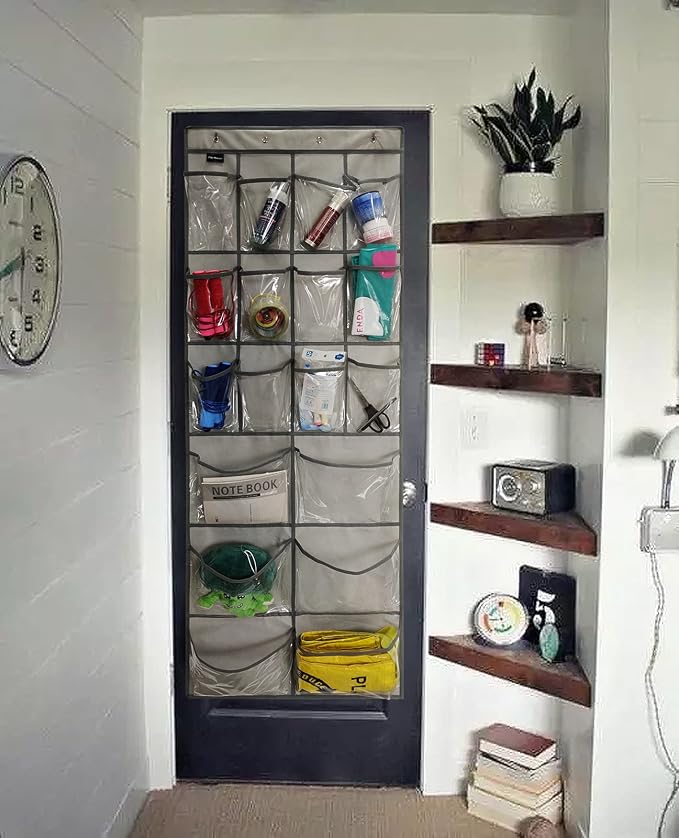 2 Pack Extra Large Hanging Crystal Clear Over Door Shoe Organizers, Closet Shoe - Image 2