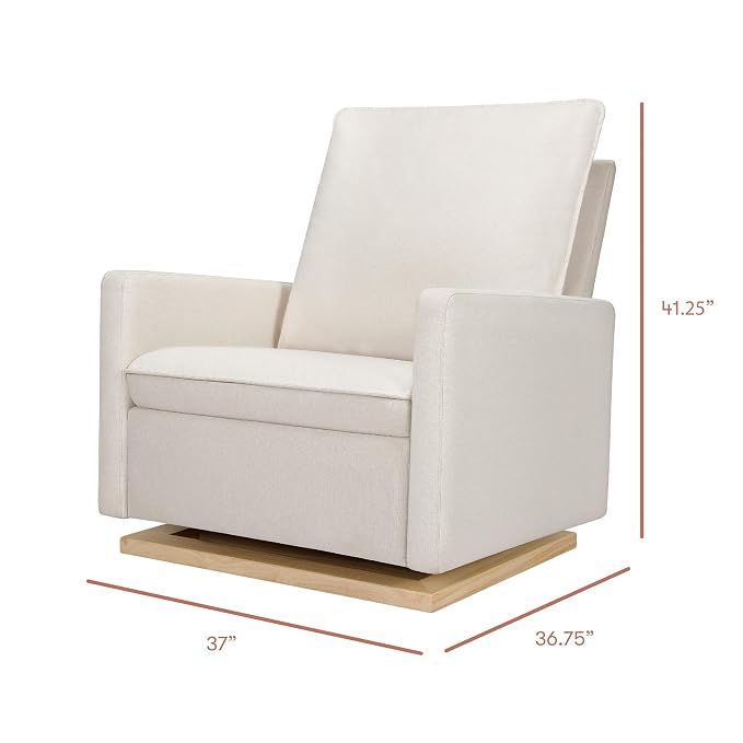 babyletto Cali Pillowback Chair and a Half Glider in Performance Cream Eco-Weave - Image 3