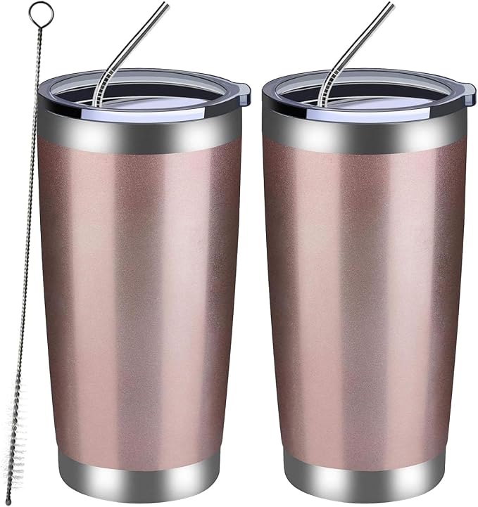 MEWAY 20oz Tumbler 2 Pack Double Wall Vacuum Insulated Travel Mug Bulk by MEWAY