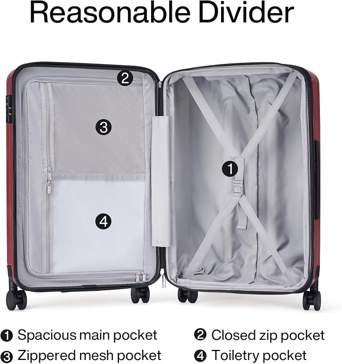 Hanke 29 Inch Expandable Checked Luggage Lightweight PC Hard Shell Luggage - Image 7