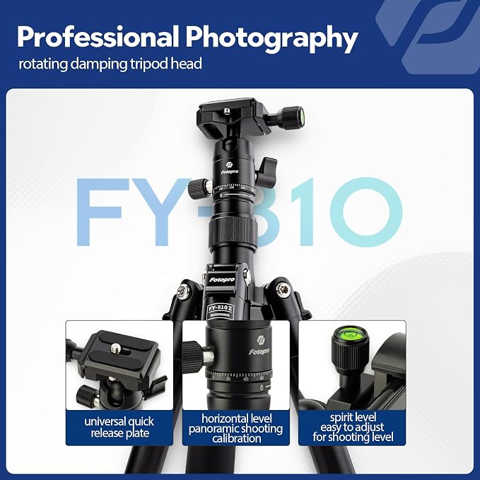 Fotopro Mini Tripod with Ball Head, Phone Mount Detachable Selfie Stick - Image 3