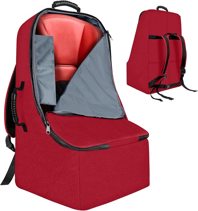 Padded Car Seat Travel Bag for Airplane, Heavy Duty Backpack for Air Travel by ZRRAJOY