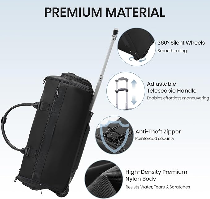 Fanwoli 3-in-1 Rolling Garment Bag - Image 6