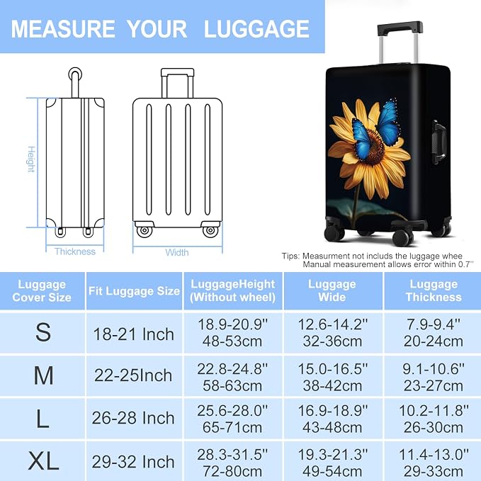 Luggage Cover Washable Suitcase Protector Anti-scratch Suitcase cover Fits - Image 6