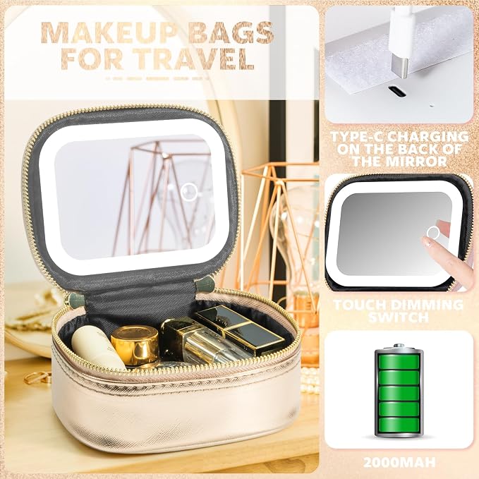 Small Makeup Bag Travel Train Case - Image 3