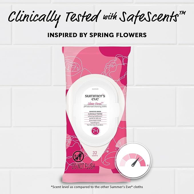 Summer's Eve Sheer Floral Daily Refreshing Feminine Wipes, Removes Odor - Image 4