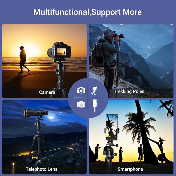 71" Camera Lightweight Foldable Aluminum Tripod & Monopod - Image 5
