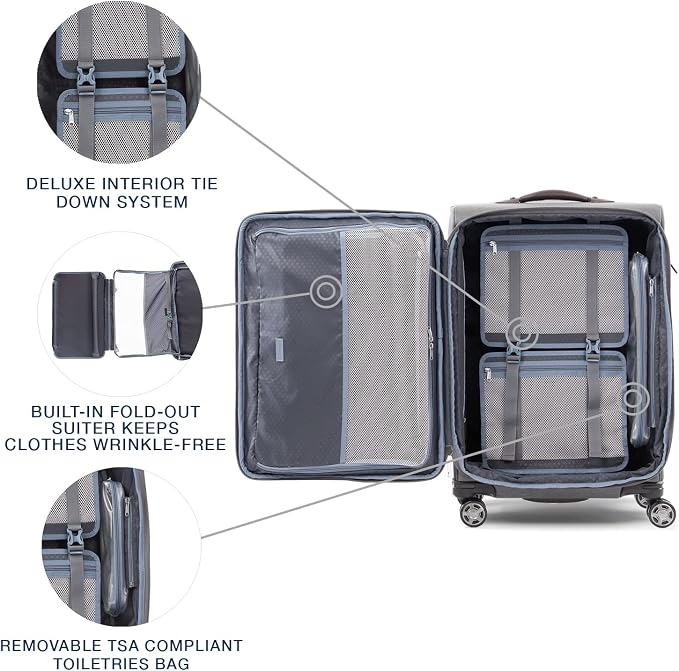 Travelpro Platinum Elite Softside Expandable Checked Luggage, 8 Wheel Spinner - Image 5