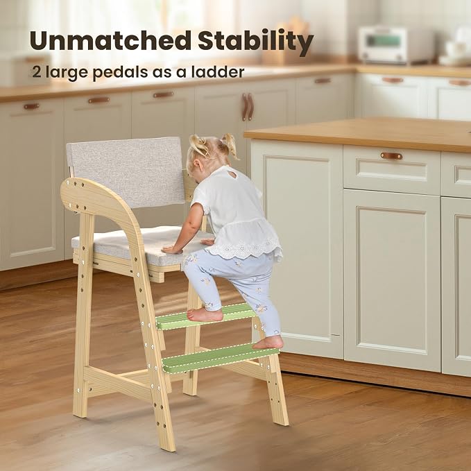 Easyego Wooden High Chair, Height Adjustment - Image 3