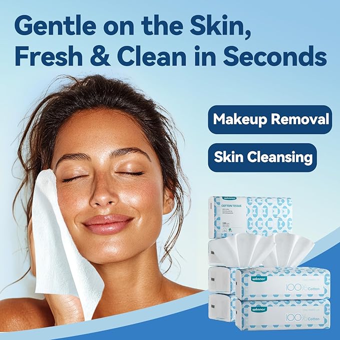 Winner Soft Face Towels, 100% USDA Biobased Facial Towels, Unscented Cotton - Image 4