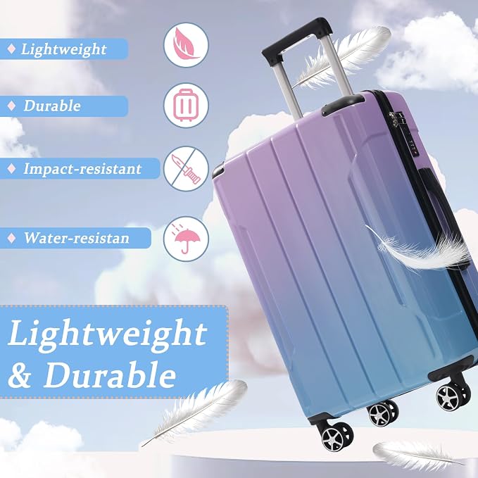Merax Luggage Set 3 Piece Glossy PC Suitcases - Image 4