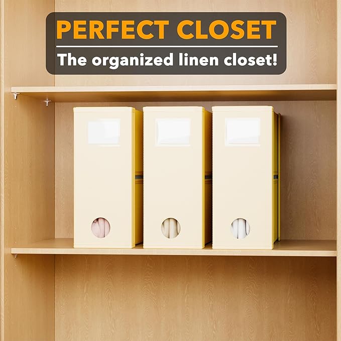 SpaceAid 3 Pack Bed Sheet Organizers and Storage, Foldable Linen Closet - Image 5