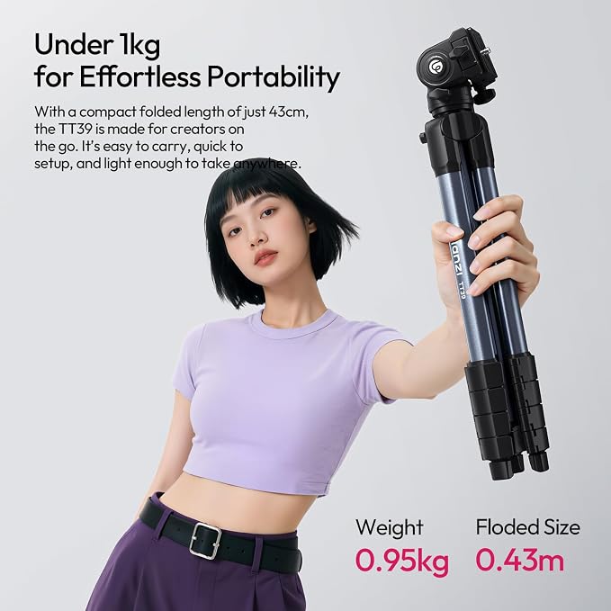 ULANZI TT39 Travel Tripod with Fluid Head, Lightweight Camera Stand - Image 7