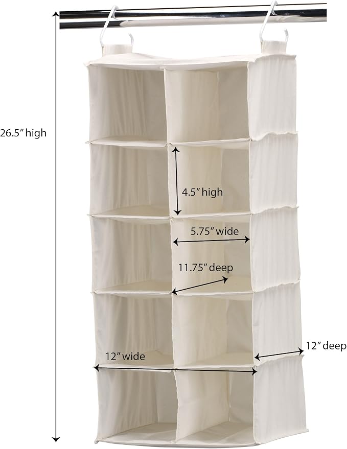 Household Essentials 311344 10 Pocket Hanging Shoe Storage Organizer - Image 3
