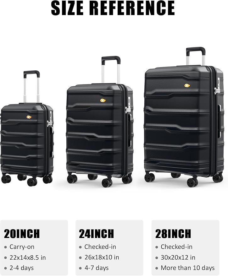 28 Inch Luggage with Spinner Wheels, Large Hard Shell Suitcase, Lightweight PP - Image 7