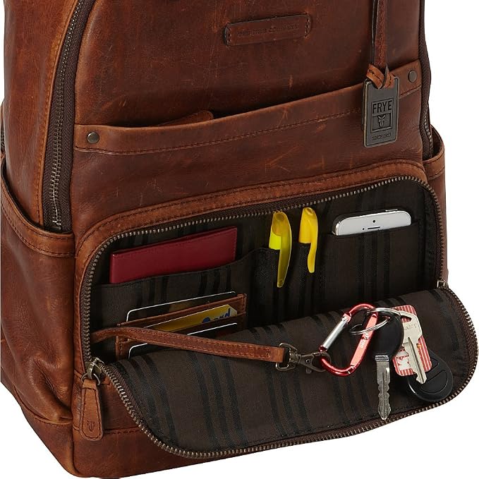FRYE Logan Backpack Backpack Cognac Antique Pull Up One Size - Image 8