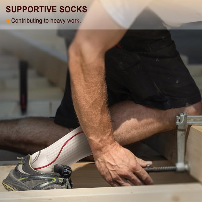 BULLIANT Compression Socks for Men 6Pairs, Athletic Crew Socks Cushioned For - Image 8