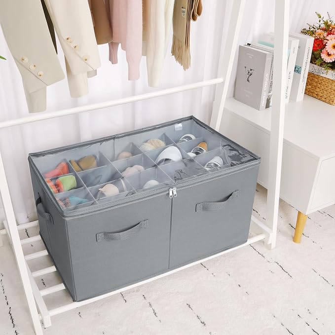 Shoe Organizer for Closet, Foldable Shoe Box - Image 6