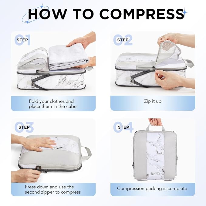 8 Set Compression Packing Cubes - Image 3