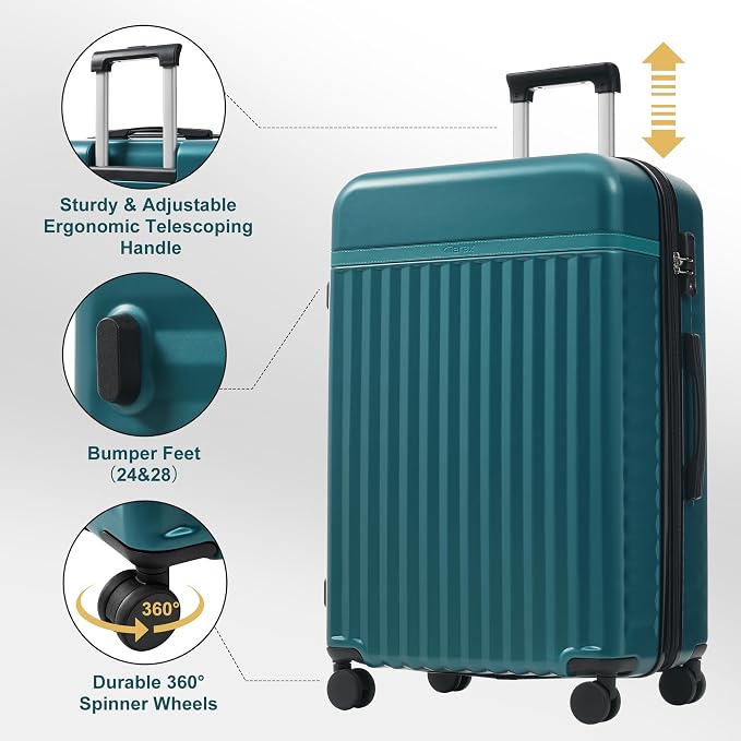 Merax Luggage Sets, Durable Hardshell 3 Piece Suitcase - Image 4