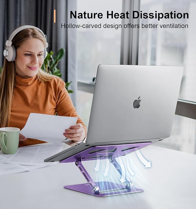Adjustable Laptop Stand for Desk, Portable Laptop Stand Holder and Riser - Image 4