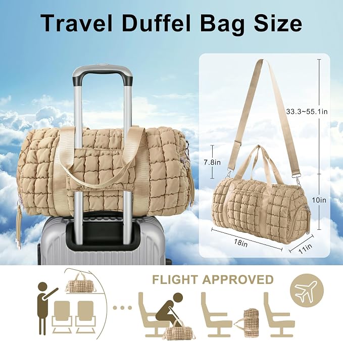 Quilted Travel Duffle Bag Gym Bag - Image 2