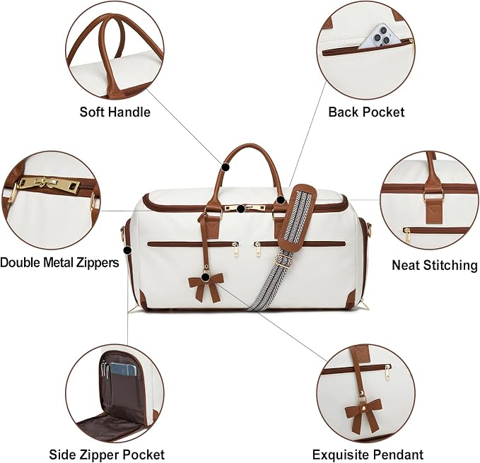 Carry On Garment Bag for Travel, Convertible Travel Garment Bag for Men Women - Image 4